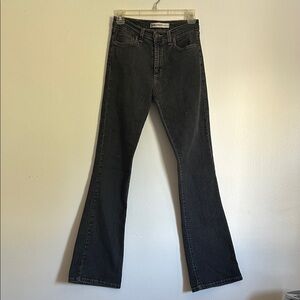 Vintage Y2K Vitamina Gray Washed Black Mid Rise Stretchy Flare Leg Jeans 40